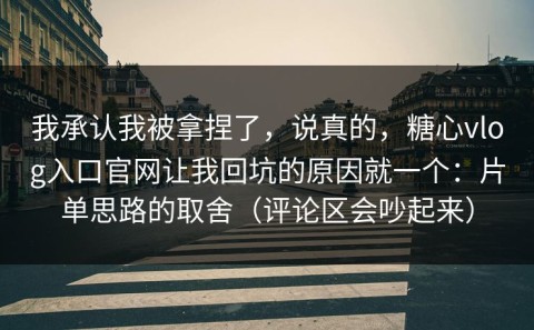我承认我被拿捏了，说真的，糖心vlog入口官网让我回坑的原因就一个：片单思路的取舍（评论区会吵起来）