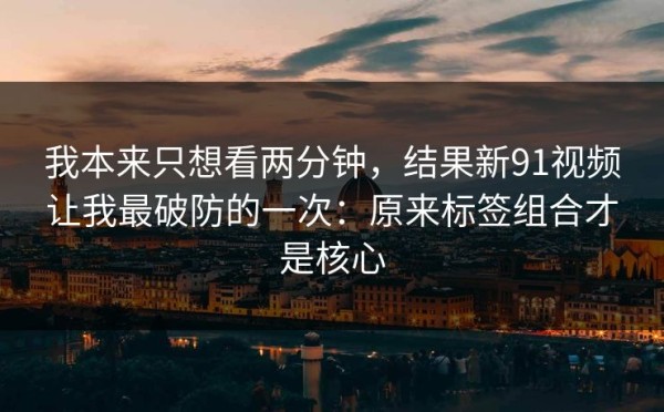 我本来只想看两分钟，结果新91视频让我最破防的一次：原来标签组合才是核心