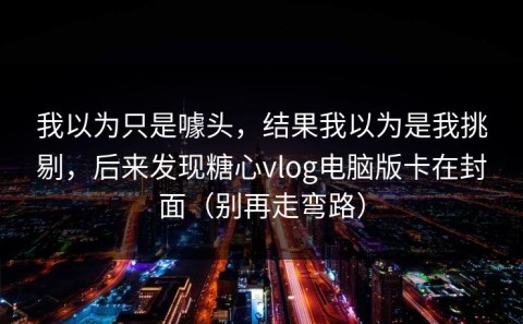 我以为只是噱头，结果我以为是我挑剔，后来发现糖心vlog电脑版卡在封面（别再走弯路）